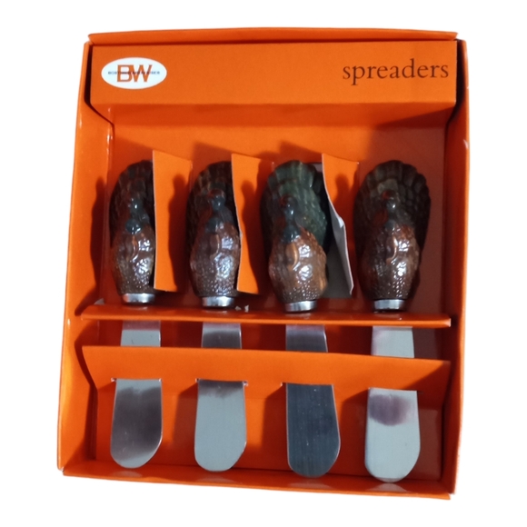 Boston Warehouse Spreaders Turkey Pack of 4 Thanksgiving Autumn Cheese - Picture 1 of 8